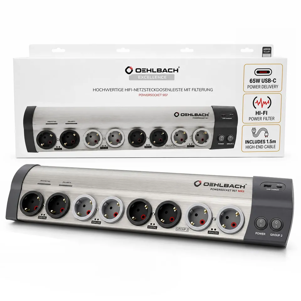 oehlbach-powersocket-907-mkii-netzleiste-usb-c-65w-aluminium image 1