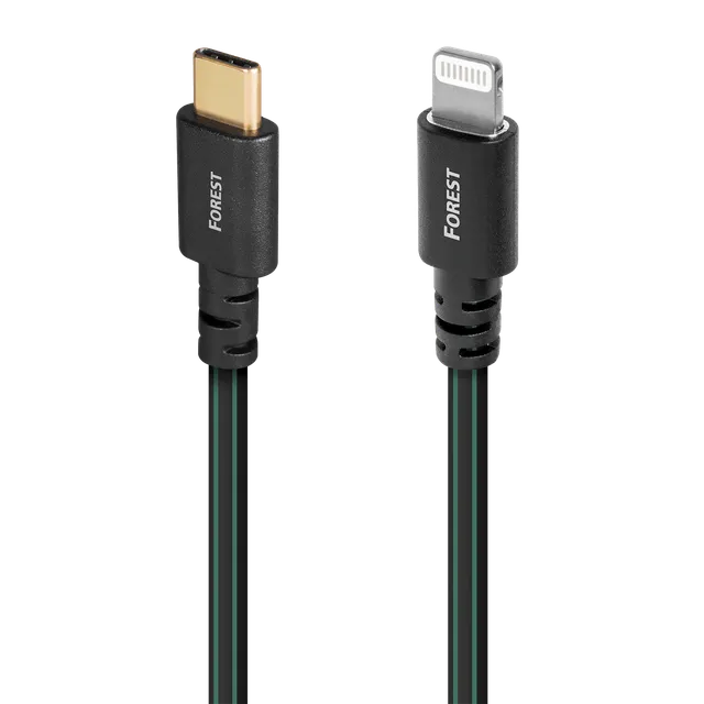 audioquest-forest-usb-c-lightning-kabel-silber-0-75-m image 1