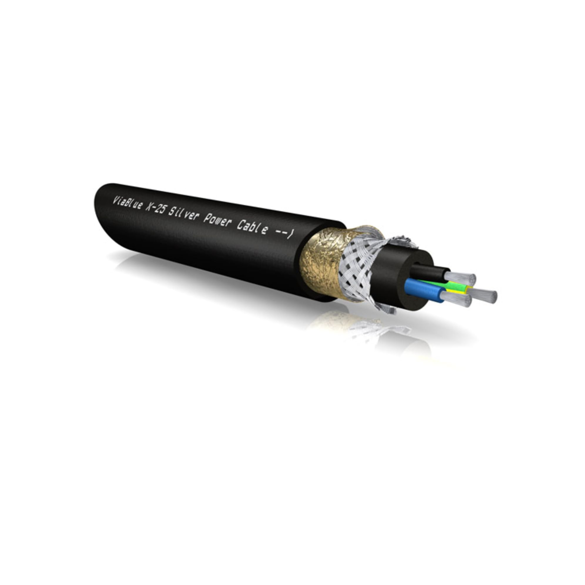 viablue-x-25-silver-netzkabel-meterware-1-m-2-5mm image 1