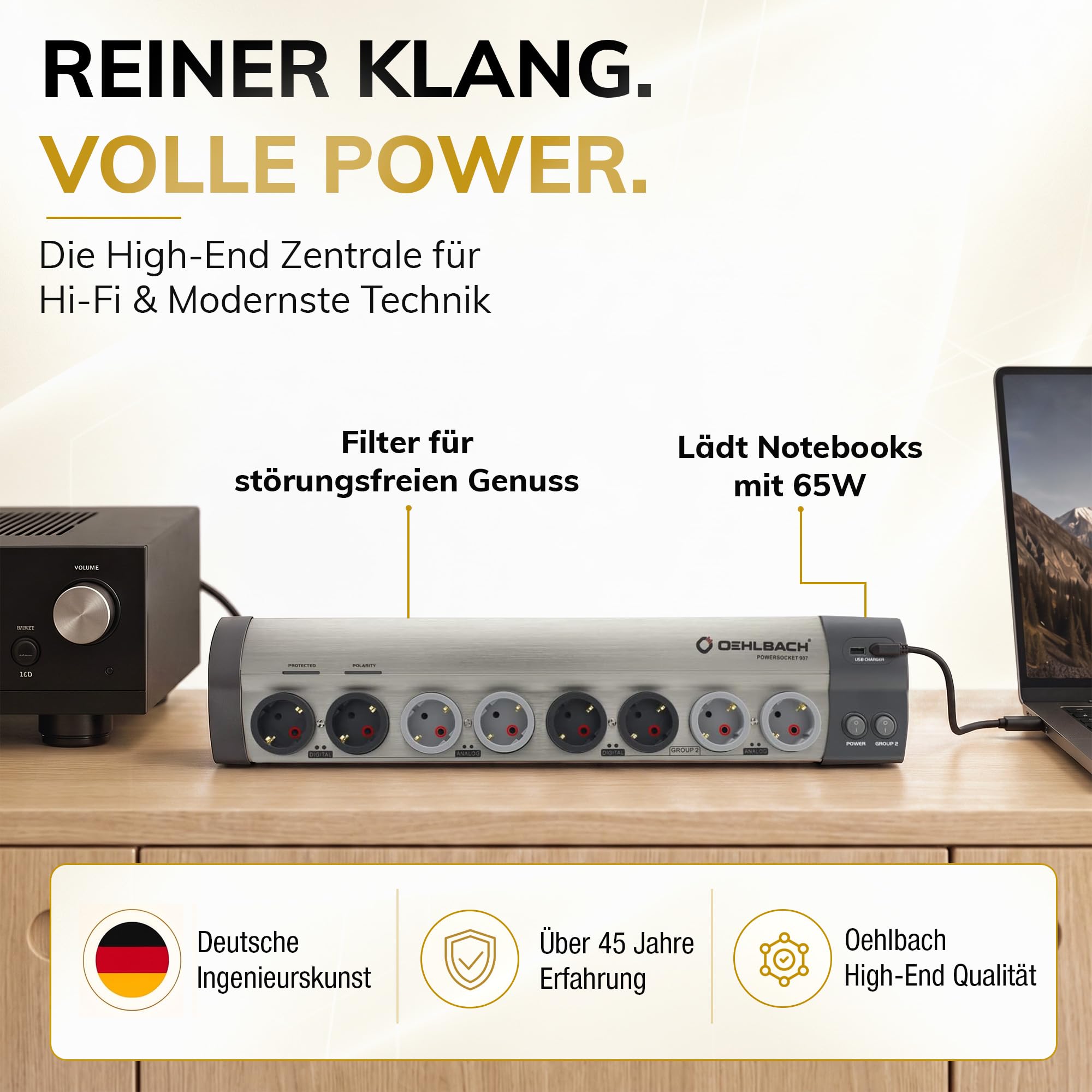 oehlbach-powersocket-907-mkii-netzleiste-usb-c-65w-aluminium image 2