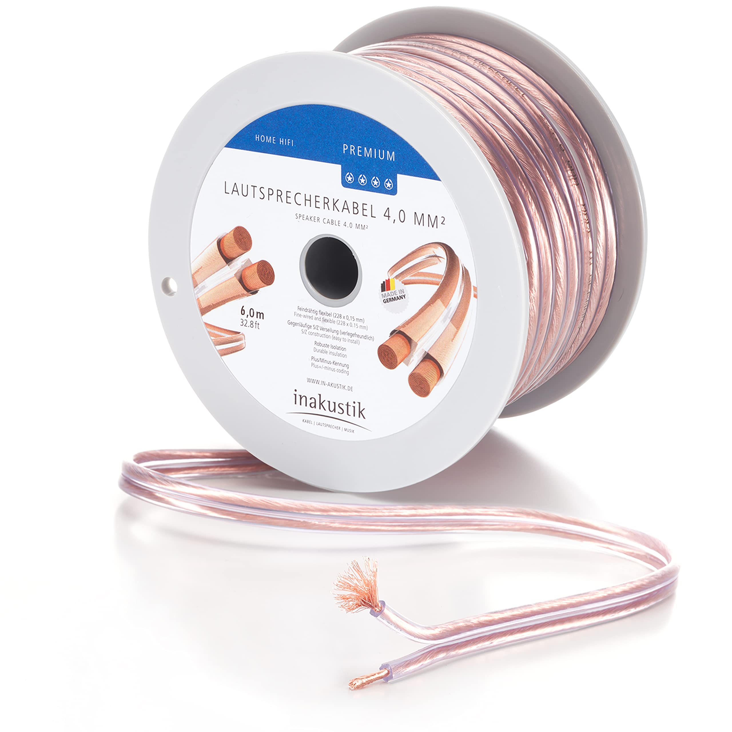 in-akustik-premium-lautsprecherkabel-6m-transparent-2x4-0mm-ofc image 1