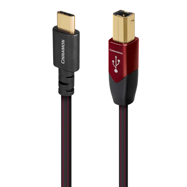 audioquest-cinnamon-usb-c-auf-b-usb-kabel-silber image 1