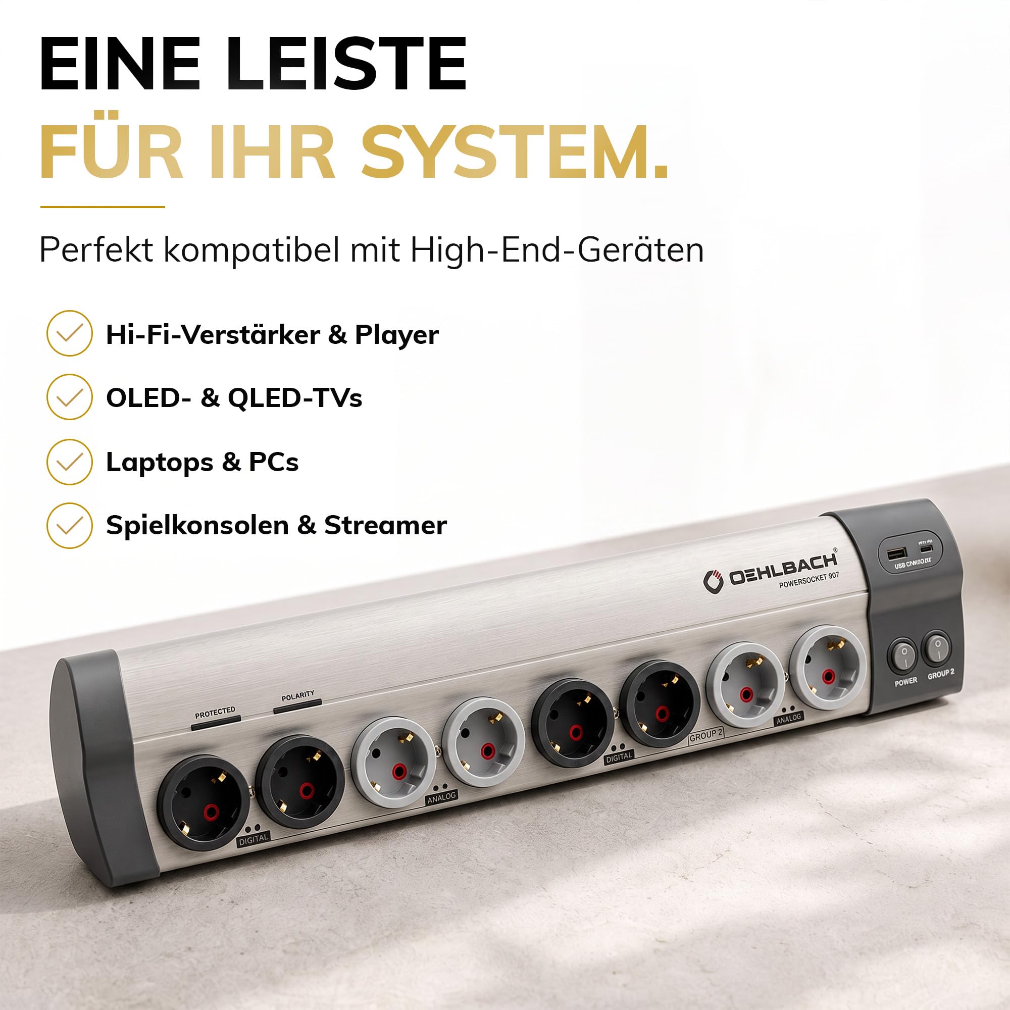 oehlbach-powersocket-907-mkii-netzleiste-usb-c-65w-aluminium image 8
