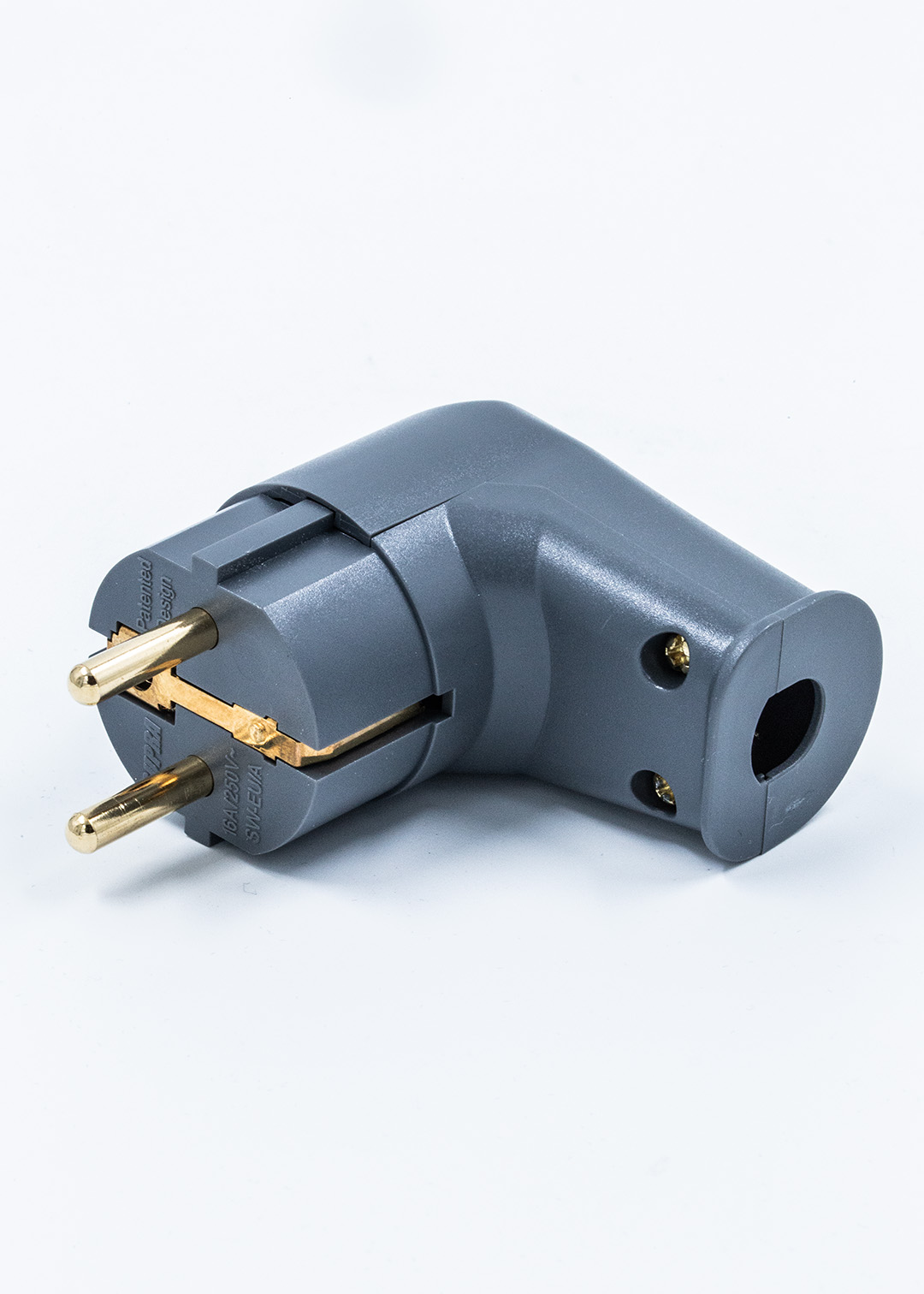 supra-lorad-schukostecker-90-gewinkelt-vergoldet-bulk image 1
