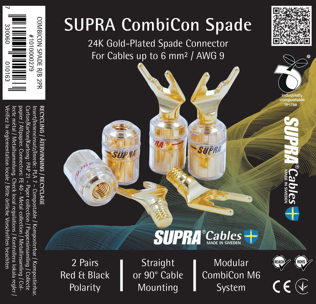 supra-combicon-spade-gabelstecker-rot-schwarz-2-paare image 3