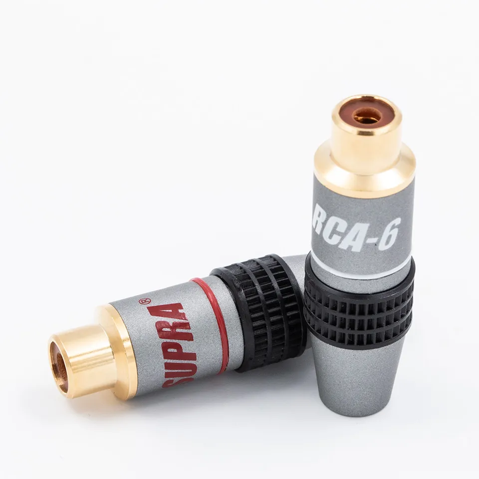 supra-dual-rca-6-cinchbuchse-rot-schwarz-paar-vergoldet image 1
